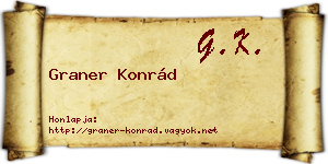 Graner Konrád névjegykártya